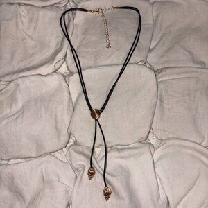 Anthropologie Coastal Cowgirl Shell Bolo Wrap Necklace